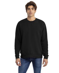 Unisex Santa Cruz Sweatshirt - BLACK - L | Next Level Santa Cruz Sweatshirt in Black Size Large | 80/20 Cotton/Polyester Black T-shirt With Crew Neck And Ribbed Cuffs, Black Relaxed Fit Crew Sweater, Black Relaxed Fit Crew Neck Sweatshirt, Black Relaxed Fit Basic Sweats, Basic Black Crew Neck Sweatshirt, Basic Black Crew Neck Sweater, Black Crew Neck Sweats With Relaxed Fit, Black Crew Neck Basic Sweater, Basic Black Sweats For Fall