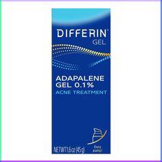 Differin Gel Acne Treatment contains adapalene, an Rx-strength acne-fighting retinoid that helps clear breakouts where they start (works deep into pores in 5 minutes), helps prevents new acne from forming, and as a result, can restore skin’s overall tone and texture. Adapalene is the first over-the-counter active ingredient for acne in more than 30 years. It clears acne with the power of an Rx without the prescription, prevents breakouts, blackheads, whiteheads, blemishes and clogged pores, and Adapalene Gel, Differin Gel, Moderate Acne, Severe Acne, Acne Cleansers, Face Acne, Cystic Acne, Clear Acne, How To Treat Acne