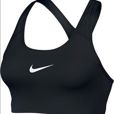 Nike Black Sports Bra Never Worn Nike Bra, Best Sports Bras, Sport Nike, Tops Nike, Medium Support Sports Bra, Top Nike, Nike Classic, White Sports Bra, Nike Sports Bra