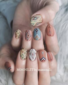 Boho Nail Art, Nails Hippie, Western Nails, Boho Nails, Nagellack Trends, Hippie Nails, Fall Nail Art Designs, Nails Fall, Fall Nail Art