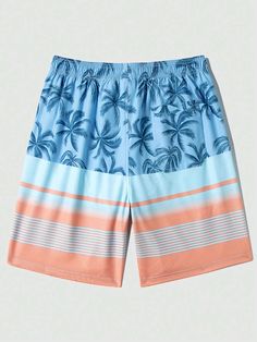 Dive into paradise with our vibrant Striped and Palm Tree Print Swim Shorts. The tropical and striped pattern is perfect for making a bold statement by the water. Featuring a drawstring for a comfortable fit, these shorts are the ultimate bottoms for your beach adventures. Details: Pattern Type: Tropical, Striped Details: Drawstring Type: Bottoms Bottom Type: Shorts Fabric: Non-Stretch Material: Polyester Composition: 100% Polyester Care Instructions: Machine wash, do not dry clean Size Chart (I Roller Coaster Drawing, Tropical Swim Trunks With Built-in Shorts, Solid Color 4-way Stretch Swim Trunks With Built-in Shorts, Multicolor Swim Trunks With Built-in Shorts For Poolside, Paisley Shorts, Multicolor Swim Trunks With Built-in Shorts For Swimming, Tropical Multicolor Swim Trunks With Built-in Shorts, Beach Adventure, Palm Tree Print