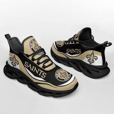 New Orleans Saints Max Soul Sneakers  Sports Shoes  Shoes For Men And Women Wh65 Lightweight construction with breathable mesh fabric provides a comfortable and flawless fit. Sneakers Art, Sneaker Art, New Orleans Saints, Running Sneakers, Shoes For Men, Shoes Shoes, Custom Shoes, Sports Shoes, Shoe Collection