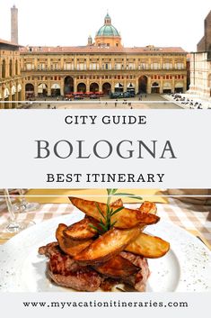 the city guide for bologna, italy with text overlay that reads best timeary