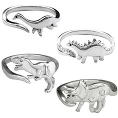 Rings- Open Adjustable Rings Dinosaur Dragon Stegosaurus Animal Rings Finger Jewelry Gift for Women Girls Punk Fashion RingModel Number:1005002775133346 Category: Ring Style: simple Style: Dinosaur Style: Stegosaurus, Tyrannosaurus, Long-necked Dragon, Triceratops Style: Unisex Applicable gift-giving occasions: all occasions Material: Alloy Size: Adjustable opening, about 17.5mm Color: silver quantity: 1 Package includes: 1x ring Penguin Clay Ring, Boy And Girl Friendship, Ring Boy, Girl Friendship, Animal Rings, Gothic Rings, Dinosaur Design