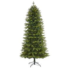 Overall Product Dimensions: H: 8 Ft W: 47 In D: 47 In. For indoor use only. Contains 2358 tips for decorative ornaments. Lifelike and no maintenance. Stabilized on a metal stand. Recommended for decorative indoor use. Item will need to be re-shaped when removed from the box; this tree can easily bend for reshaping purposes - please separate and fluff the branches to achieve desired fullness. Measurements are calculated from the furthest outstretched dimension, This item is manufactured using synthetic materials and are well designed and constructed to be life-like in appearance, No maintenance needed for this artificial tree; wipe clean with a soft dry cloth. Stand Dimensions: 24 in x 24 in x 8 in. Nearly Natural 8-ft Fir Artificial Christmas Tree | T4513 Cashmere Christmas Tree, Fake Christmas Tree, Fake Christmas Trees, Faux Christmas Trees, Fir Christmas Tree, Christmas Tree Sale, Christmas Greenery, Fir Tree, Artificial Tree