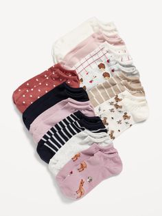 includes 12 pairs of ankle socks rib knit openings comfortable stretch notched toe seams online exclusive Casual No-show Winter Socks, Ankle Socks Women, Women's Socks, Ankle Socks, Styles Fashion, Socks Women, Toddler Boys, Rib Knit, Old Navy