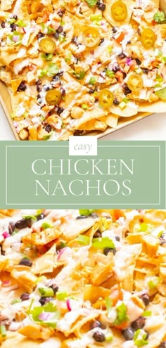 the chicken nachos are ready to be eaten