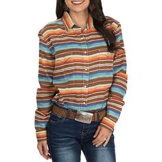 Women’s Rough Stock By Panhandle Long Sleeve Western Shirt. Orange, Turquoise And Brown Aztec Serape Print. Pearl Snap Buttons. Plus Size Xxl. New With Tags. Multicolor Long Sleeve Western Shirt, Multicolor Cotton Tops For Rodeo, Multicolor Casual Shirt For Rodeo, Cowgirl Closet, Ranch Dress, Cowgirl Clothes, Cowgirl Stuff, Country Clothes, Cowgirl Couture