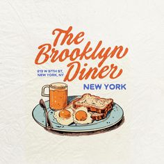 an advertisement for brooklyn diner featuring eggs and toast