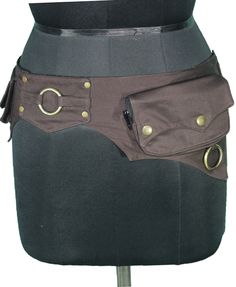 An awesome brown waist bag with steampunk/festival vibes. Strong, adjustable double popper fastening on the waistband. THE WAISTBAND ADJUSTS FROM 72cms - 112cms. This pocket belt is ideal for steampunk outfits / cosplay but can also be worn at any time you need to keep your load light and your hands free. So this style of belt has become super popular for festivals, raves, parties, travelling and a whole host of other occasions. ------------------------------------------------------------------- Gothic Brown Bag For Everyday Use, Gothic Brown Bag, Steampunk Belt Bag For Everyday Use, Brown Belt Bag For Festival, Steampunk Outfits, Steampunk Festival, Belly Bag, Festival Belt, Travel Belt