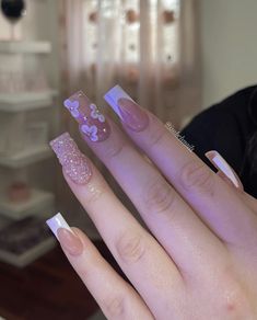 Birthday Nail Designs, Acrylic Toe Nails, Girly Acrylic Nails, Acrylic Nails Coffin Pink, Soft Nails, Pink Acrylic Nails, Crystal Nails, Birthday Nails, Prom Nails