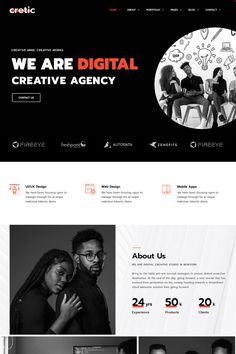 an image of a web page with people on it and the words we are digital creative agency