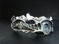 Fortune Teller  Abstract Sculpture Bracelet by BlueSunflowerStudio Unique Hand Cast Bracelets For Formal Occasions, Carved Sterling Silver Bracelet, Unique Sterling Silver Cuff Bracelet, Unique Sculpted Silver Jewelry, Artistic Handmade Sterling Silver Bracelet, Handmade Sterling Silver Artistic Bracelet, Handmade Artistic Sterling Silver Bracelet, Handmade Artistic Sterling Silver Bracelets, Artistic Sterling Silver Bracelet