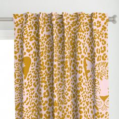 a curtain with an animal print on it