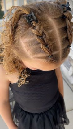 Double Pull Through Braid, Hair For Dance, Easy Toddler Hairstyles, Kids Style Hair