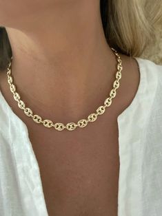 Mariner Chain Necklace, Necklace Design Ideas, Layering Chains, Dream Wishlist, Luxe Jewelry, Casual Jewelry, Luxury Necklace, Link Chain Necklace, Stacked Jewelry