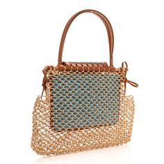 This is an authentic GOYARD Goyardine Net Aligre Tote in Blue. This stylish tote is luxuriously crafted of raffia mesh hand plaited detail to look like a net. The handbag features Goyardine coated canvas flap pouch over wooden rods with leather handle straps. The top opens to a pouch over netted material. Goyard Handbags Purses, Plaits, Leather Handle, To Look, Pouch, Mesh, Things To Sell, Handbags, Canvas