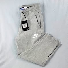 New Nike Womens Crop Sweatpants In Size Xs! Fold Down Waist With Nike Logo! Hard To Find Item! Nike Gray Pants With Pockets, Casual Silver Bottoms For Streetwear, Nike Gray Pants For Loungewear, Nike Gray Loungewear Pants, Cropped Sweatpants, Xmas Wishlist, Korean Outfit Street Styles, Cropped Cargo Pants, Cute Lazy Outfits