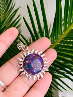 Boho Celestial, Sun Jewelry, Celestial Sun, Turquoise Boho, Purple Turquoise, Dainty Pendant, Turquoise And Purple, Copper Turquoise, Boho Pendant