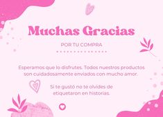 a pink background with the words munchas gracias written in spanish and english