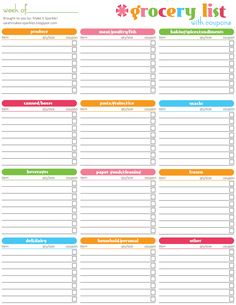 the grocery list is full of grocery items and it's free printable to help you