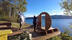 Private Home Built Sauna Panoramic View Cedar Barrel New Zealand. For less than a family trip overseas you can have your own sauna for life. ⁠ These Panoramic Saunas are perfect for anywhere in NZ and Australia with an iconic and relaxing view to enjoy while you bathe. Barcelona House, Relaxing View, Outdoor Stone Fireplaces, Sauna Kits, Cedar Hot Tub, Sauna Diy, Geodesic Domes, Portable Sauna, Plunge Pools