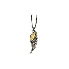 A sleek polished yellow plated steel wing charm pendant hangs from an 18 inch steel chain Yellow Plated Stainless Steeel Angel Wing Charm Pendant Necklace with Chain Size: one size.  Color: White.  Gender: male.  Age Group: adult. Yellow Plates, Charm Pendant Necklace, Steel Chain, Angel Wings, Men Necklace, Charm Pendant, Jewelry Watches, Age Group, Mens Jewelry