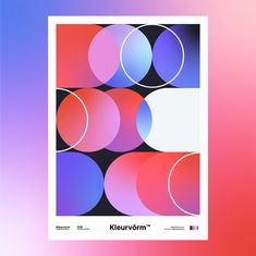 a poster with circles on it in pink, purple and blue colors that appear to be overlapping