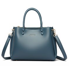 Color: Blue Casual Blue Satchel With Large Capacity, Blue Large Capacity Casual Satchel, Casual Blue Large Capacity Satchel, Casual Large Capacity Blue Satchel, Casual Blue Top Handle Bucket Bag, Blue Tote Bag With Top Carry Handle, Chic Blue Box Bag, Casual Blue Handheld Satchel, Blue Casual Hobo Bag With Double Handle