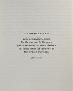 an open book with the words season of release written in black and white on it