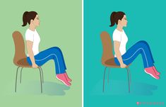 a woman sitting on a chair with her legs crossed and the back turned to look like she