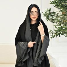 Ruffle Sleeve Eid Muslim Silky Abaya for Women Dresses Jalabiya Satin Long Robe Ramadan Morocco Satin Cardigan, Wedding Dress Sweater, Abaya For Women, Modern Abaya, Muslim Evening Dresses, Arabian Women, Open Abaya, Dress Muslim, Eid Dresses