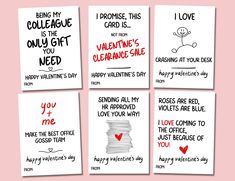 four valentine's day cards with the words i love you