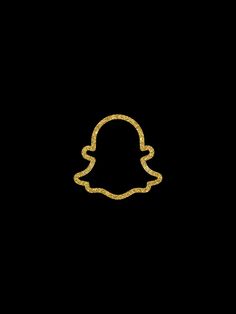 a golden snap icon on a black background