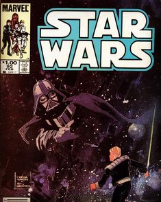 the cover to star wars comic book, featuring darth vader and his companion