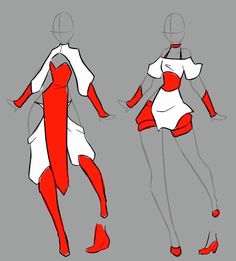 a woman's body is shown in red and white, while she has her legs spread out