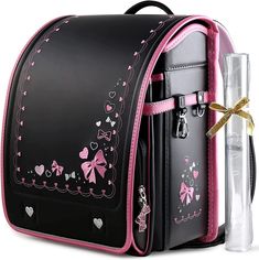 NEW Coulomb Randoseru Backpack School Bag 2022 BK Black & Pink for Girls Description Grade: Brand new Business PolicyInternational Buyers: Attention. Import duties, taxes, and other charges are not included in the item price or shipping charges. Those charges are the buyer's responsibility. Please contact your country's customs office to determine what additional costs will be incurred before bidding or purchasing. We do not intentionally underprice items or mark them as gifts. Japanese and othe Black Rectangular Bags For Students, Black Satchel For Daily Use And Back To School, Black Satchel Bag For Back To School, Black Satchel Leather Backpack For Students, Black Leather Satchel Backpack For Students, Black Shoulder Satchel For Back To School, Black Rectangular Satchel For Back To School, Black Bags For Students Back To School, Black Bags For Students For Back To School