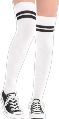 White Thigh High Hosiery, Casual White Thigh High Stockings, White Thigh High Casual Stockings, Casual White Thigh-high Stockings, Sporty White Knee-high Socks, Sporty Thigh High Socks, White Casual Knee-high Socks For School, Casual White Knee-high Socks For School, Sporty White Knee-high Hosiery