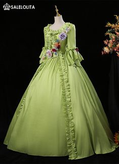 High-end Southern Belle Victorian Fancy Dress Reenactment Ball Gown Theater Costume     Condition: Brand New   Color:  As Picture   Material: Satins   Silhouette: Ball Gown   Sleeve Length: Full Sleeve   Dresses Length:Floor-Length   Neckline: Square Collar   Decoration: Ruffles   Style: Vintage   Includes: Dress     Whether you're looking for a Revolutionary,Regency,Early Victorian,Pioneer Women,Old West,Civil War Era,Polonaise Sets,Bustle Eras,Victorian Era,Edwardian Era Dresses Cloth Full Sleeve Dresses, Edwardian Era Dress, Victorian Fancy Dress, Victorian Ball Gowns, Velvet Outfit, Era Dresses, Full Sleeves Dress, Green Clothes, Princess Prom Dresses