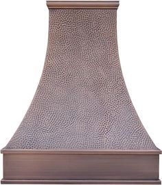 an oven hood that is made out of metal and has a brown pattern on it