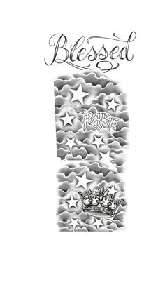 a drawing of a crown and stars with the words,'blessed party '