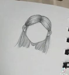 Simple People Drawings Easy, How To Draw A Head Step By Step For Beginners, Sketches Of Hair, Cute Hair Drawing, Drawing Ideas Face, Hair To Draw, Easy Hair Drawings, Indie Drawings, Drawing Face