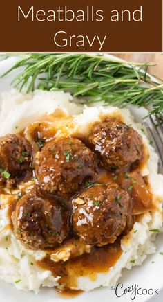 meatballs in brown gravy with onions over mashed potatoes Meatball Dishes, Savory Meatballs, Meatballs And Gravy, Tender Meatballs, Dinner Recipes For Family, Beef Meatballs, Ground Beef Recipes For Dinner, Recipes Crockpot