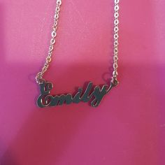 Stainless Steel Emily Name Necklace Emily Name, Uniqlo Bags, Faceted Gems, Tall Riding Boots, Gem Necklace, Beaded Statement Necklace, Cat Earrings, Crystal Gems, Steel Jewelry