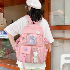 Schoolbag girl INS Korean Edition College Wind High School junior high school students backpack SEN Department of girls backpack Size: length 29CM, width 13CM, height 41CM Main material: nylon Back To School Backpack, Girls Backpack, Back To School Backpacks, Junior High School, Blue Backpack, Pink Backpack, Student Backpacks, School Backpack, Junior High