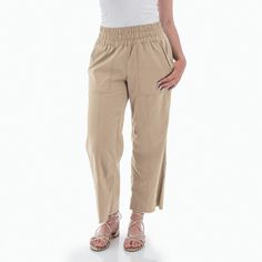 Flattering, comfortable, and better for the environment, the Temple Pant is a summer favorite. Made from a blend of hemp, recycled polyester, and a touch of spandex the incredible fabric of this pant sings for itself. Hemp has a similar handfeel to cotton, except it promises to become softer and softer with each wash. The hemp crop makes a very eco-friendly fiber, as it requires zero pesticides, herbicides, and very little water to grow. Soft, slightly stretchy, and with the exquisite feel of li Summer Relaxed Fit Cargo Pants For Everyday, Relaxed Fit Cargo Pants For Everyday Summer Use, Casual Flax Colored Bottoms For Vacation, Casual Flax-colored Bottoms For Vacation, Casual Beige Bottoms For Vacation, Casual Flax-colored Beach Bottoms, Casual Flax Bottoms For Beach, Summer Comfortable Relaxed Fit Cargo Pants, Summer Tapered Leg Cargo Pants