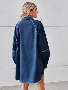 Long Sleeve Denim Dress, Long Sleeve Denim Shirt, Raw Hem Jeans, Denim Trends, Button Up Long Sleeve, Denim Shirt Dress, Denim Mini Dress, Spring Collection, Jeans Dress