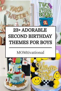 birthday themes for boys with the words, happy birthday and other things to put on them