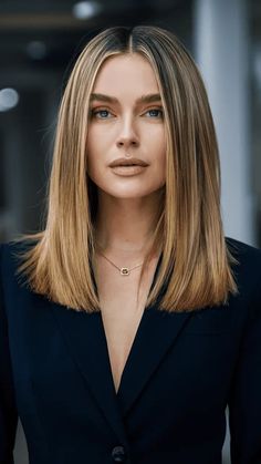 California Blonde Hair, Straight Balayage, California Blonde, Subtle Blonde Highlights, Blonde Highlights On Dark Hair, Blonde Hair Ideas, Strong Features, Subtle Balayage