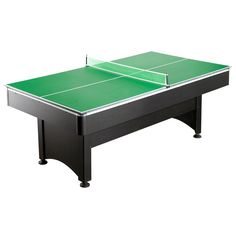 the ping pong table is green and black